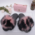 Hjtx08 Cc Parent-Child Suit Mother And Me Fur Slides With Purse Set For Women And Kids